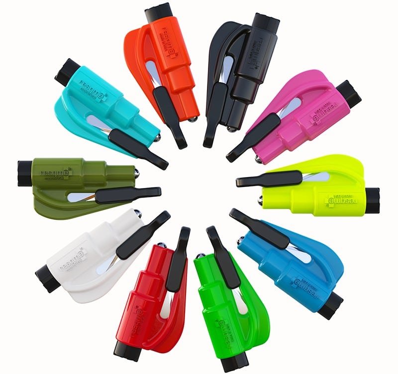 resqme® porte-cléfs de survie, Coupe ceinture / Brise vitre